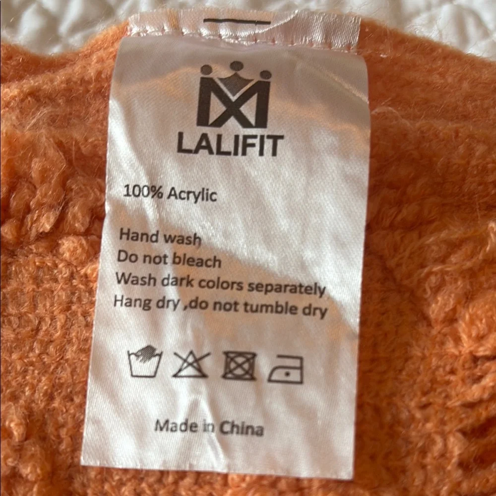 Orange Knit 50x60 Throw with Fringe